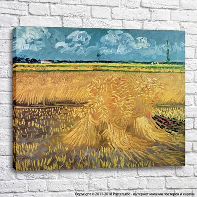 Пшеничное поле со снопами