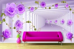 Fototapete 3d violet roses