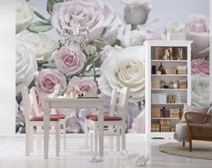 Фотообои Белые розы крупные бутоны