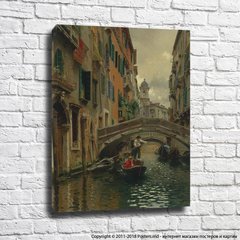 Rubens Santoro Doamnă în roșu într-o gondolă pe un canal venețian
