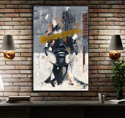 Portret abstract al unei femei africane, decupaje din ziare