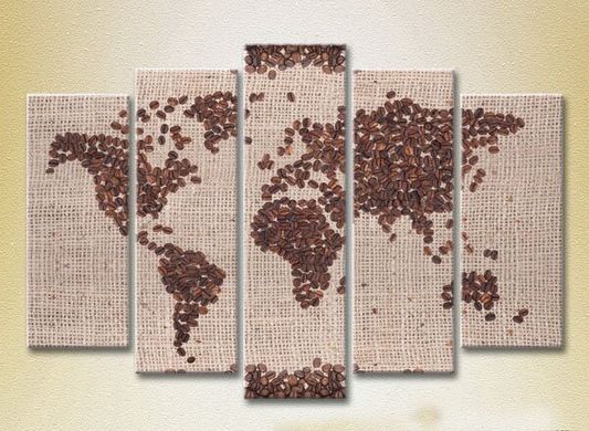 Полиптих Кофейные зерна. Карта мира_02