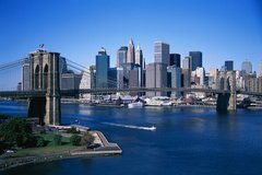 Фотообои Небоскребы с Бруклинского моста, Нью-Йорк
