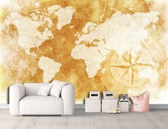Карта мира в желтом цвете, структура