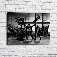 Элвис Пресли и танцоры в черно-белом стиле