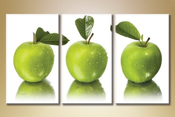 Триптих, зеленые яблоки