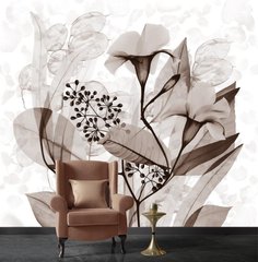 Кофейные листья растений на светлом абстрактном фоне
