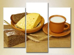 Триптих Сыр, хлеб и молоко