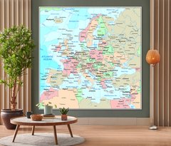Harta politica a Europei, limba Engleza