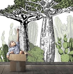 Baobabi și cactuși, nuanțe verzi