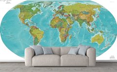 Политическая карта мира, рельефная