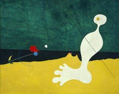 Bărbat care aruncă o piatră într-o pasăre, Joan Miró?, (Joan Miró)