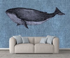 Balena pe fond albastru