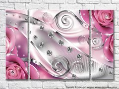 Розовая абстракция с бриллиантами