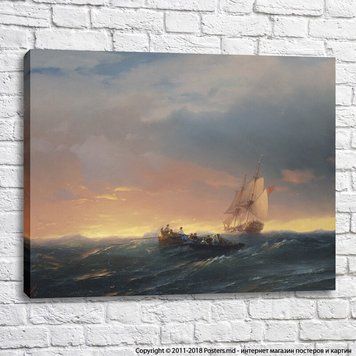 Nave &icirc;n swell la apus