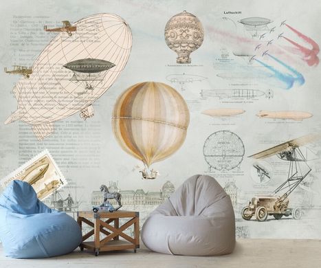 Obiecte zburătoare și diagramele lor pe un fundal vintage