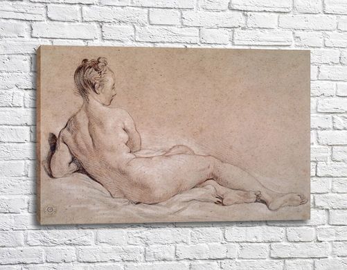 Schiță de Francois Boucher - Nud înclinat din spate