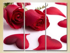 Триптих Розы и сердечки