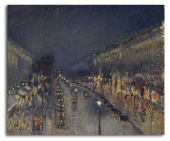 Бульвар Монмартр в Париже ночью