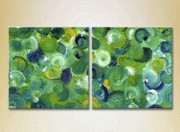 Diptic Abstracție verde albastru_05