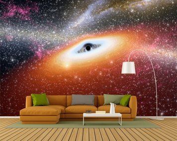 Galaxie portocalie pe un fundal de stele, spațiu