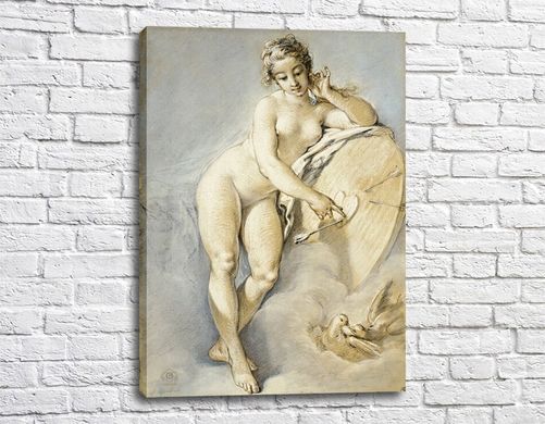 Эскиз - Стоящая Венера, указывающая на сердце в мишени