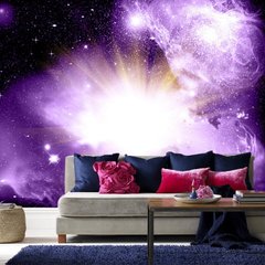 Фиолетовая космическая пыль на фоне звездного неба