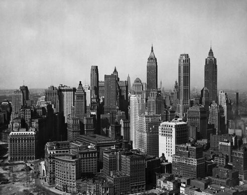 Fototapet Old Manhattan, monocrom