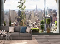 Панорамное окно с видом на Нью Йорк
