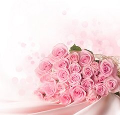 Фотообои Розовые розы на шелке