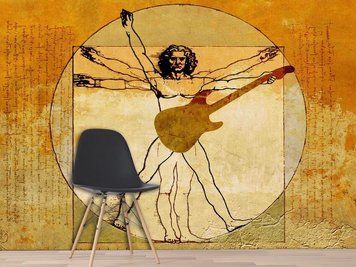 Omul Vitruvian al lui Da Vinci cu chitara