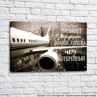 Poster despre beneficiile biletelor de avion