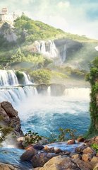 Фреска водопады и крепость