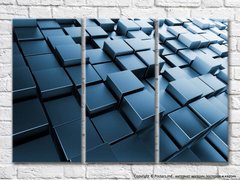 Geometrie abstractă 3D, cuburi albastre