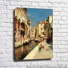 Rubens Santoro Femei care se plimbă de-a lungul unui canal venețian