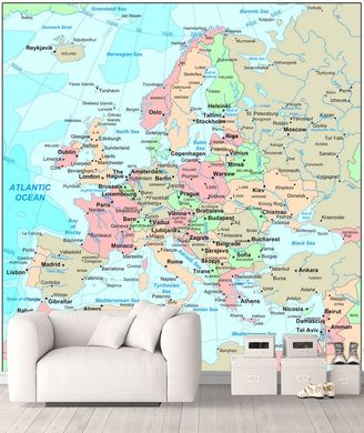 Карта Европы в пастельных тонах