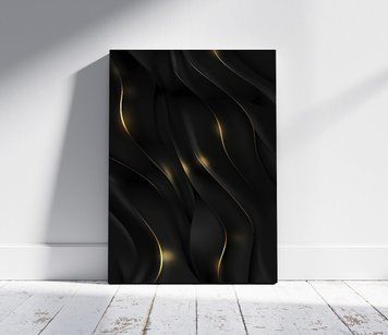 Abstracție ondulată neagră și aurie