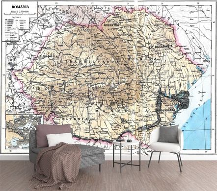 Старая карта Румынии, винтаж