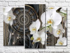 Белая орхидея на абстрактном фоне