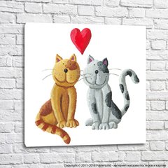 Cuplu îndrăgostit pisica și pisica