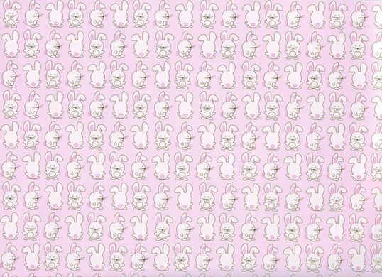 Фотообои Белые зайцы на розовом фоне