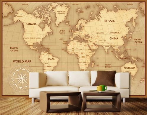 Карта мира на винтажном фоне
