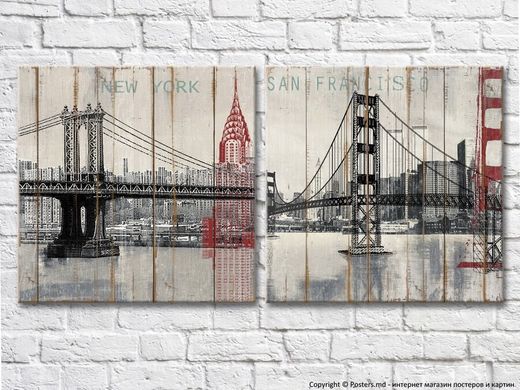 Wood New York Brooklyn Bridge